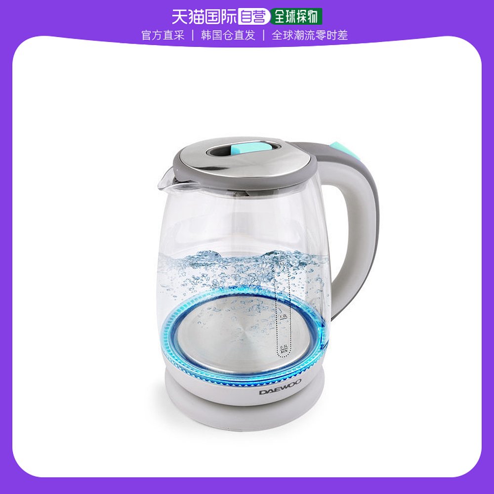 韩国直邮Daewoo 电热水壶/电水瓶 玻璃电热水壶 1.8升(薄荷灰色)