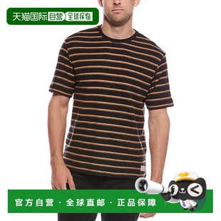 自营Scotch & Soda Textured Stripe T-Shirt - black 美国奥莱直