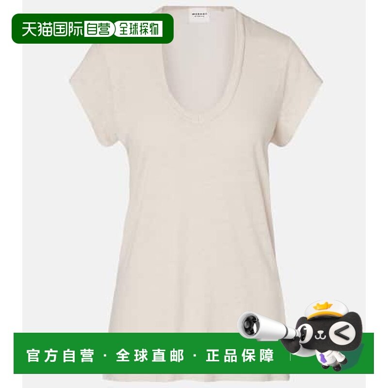 1h可退 香港直邮ISABEL MARANT 女士 亚麻T恤 beige米色 舒适时尚,女装/女士精品,T恤,淘宝优惠券,粉丝福利购,淘宝优惠卷