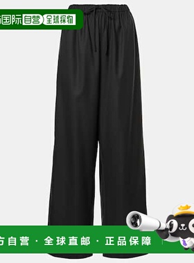 香港直邮The Row 女士 Hubert 羊毛阔腿裤 black黑色 舒适时尚