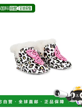 自营Sophia Webster蝴蝶雪地靴白色人造毛皮圆头JOBB126-白色 美