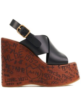 CHLOÉ 女士休闲鞋 C24A02YLU001 AW2024 红色 坡跟凉鞋