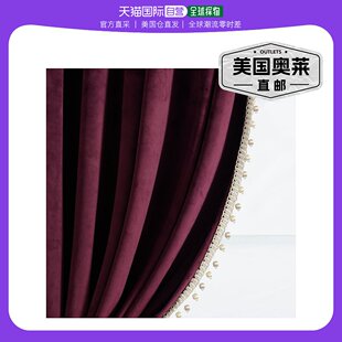 梅花 美国奥莱 lush decor豪华复古丝绒窗帘梅花单件52X84