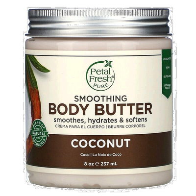 美国直邮Petal Fresh佩特斯身体乳嫩肤自然椰子香保湿滋养227g