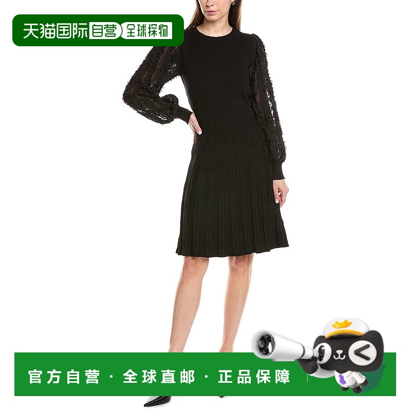 自营Nanette Nanette Lepore Chiffon Sleeve Sweaterdress - bla