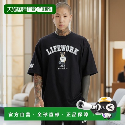 韩国直邮LIFEWORK 公用男士T恤LW232TS607新款宽松青少年潮流短袖