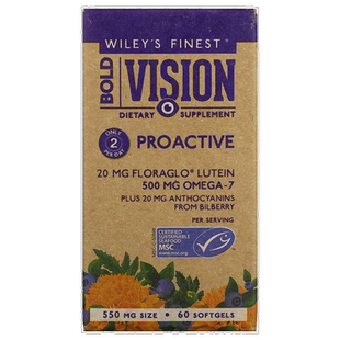 香港直发Wiley'S Finest软凝胶含叶黄素维生素e矿物质60粒鱼油