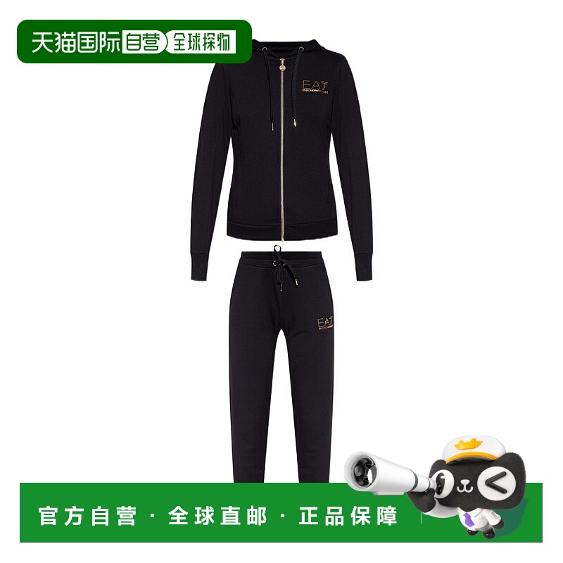 香港直邮EA7 Emporio Armani 徽标连帽衫和运动裤套装 8NTV51TJ9R