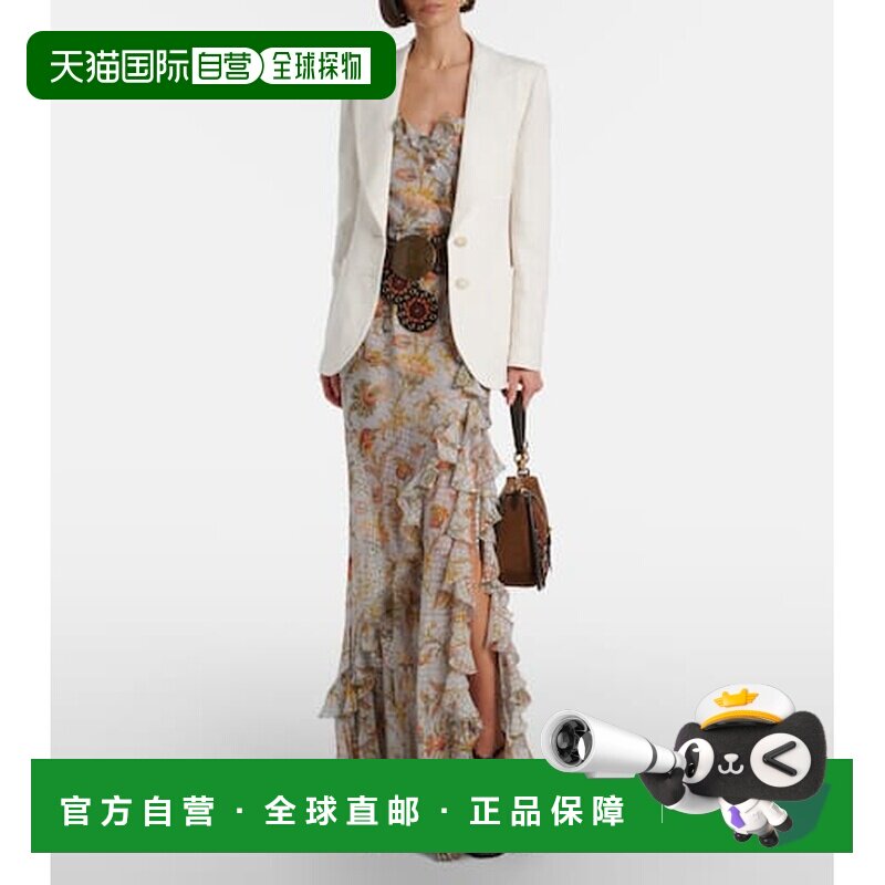 1h可退 香港直邮Etro 艾特罗 女士 刺绣棉混纺西装外套 white白色