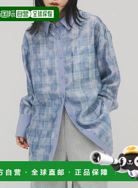 1h可退 日本直邮官方授权 KBF 轻透格纹层叠设计衬衫