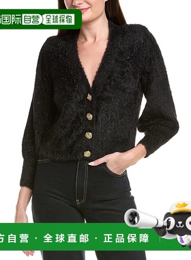 自营L'AGENCE Talulla肩垫开衫-黑色 美国奥莱直发