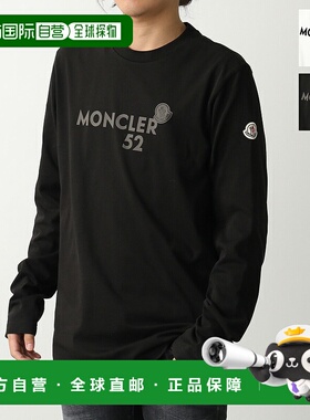 日本直邮MONCLER 男士长袖T恤 8D00011 (89AUG)棉质圆领植绒印花