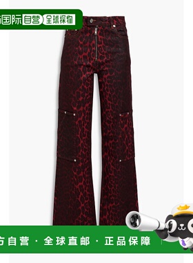 香港直邮GANNI 甘尼 女士 豹纹高腰工装牛仔裤 J16806650474RACIN