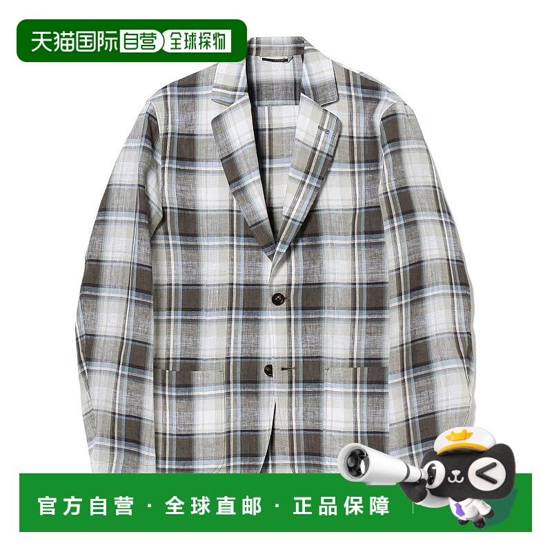 日本直邮BEAMS LARDINI 亚麻格纹衬衫夹克