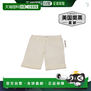 白色 白色棉质卷边百慕大短裤 美国奥莱 Olivia 自营Alice