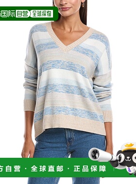 自营Minnie Rose Marl Stripe Boxy Cashmere-Blend Sweater - bl