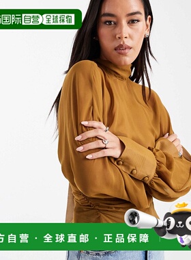 香港直邮ASOS 女士 设计蝙蝠袖高领衫(ochre) orange橙色 舒适时