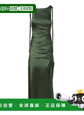 香港直邮GANNI 女士连衣裙 W0739774 AW2026 绿色 Satin Dress