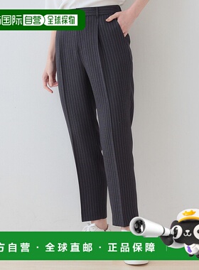 1h可退 日本直邮INDIVI 女士条纹高腰九分锥形裤 12762402202501
