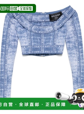 香港直邮BALMAIN 女士连体裤 EF1AO385KH806FF SS2025 蓝色