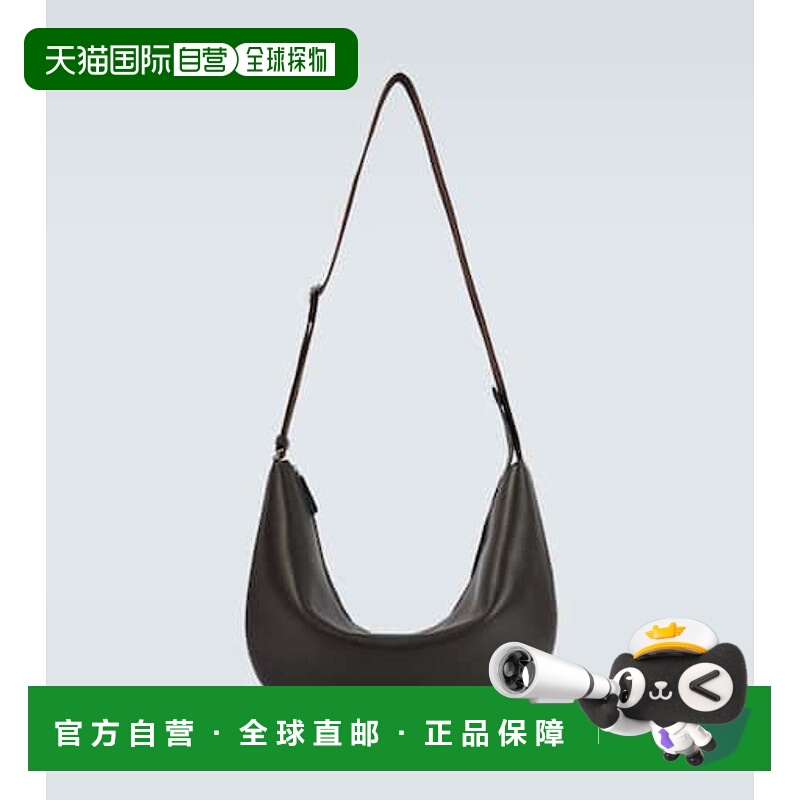 1h可退 香港直邮潮奢 The Row 男士 皮革斜挎包 brown棕色 舒适时