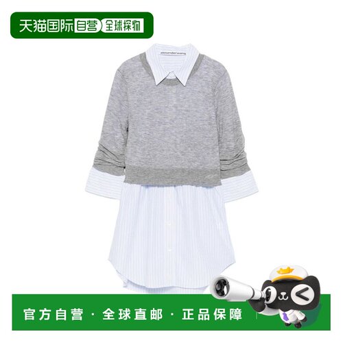 香港直邮Alexander Wang 亚历山大 王 女士 透视圆领排扣衫 1KC32
