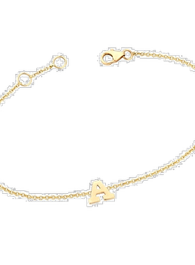 ariana rabbani金色首字母手链 - w 【美国奥莱】直发