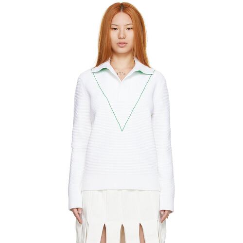 潮奢 Bottega Veneta 葆蝶家 女士 白色尼龙针织衫 706141V1Z30