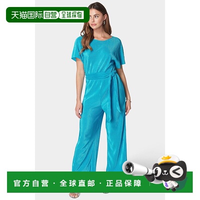 自营Bebe Women's Plisse Culotte Jumpsuit - ocean 美国奥莱直