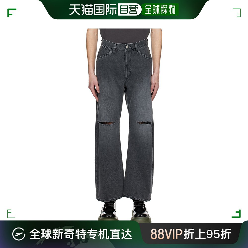 香港直邮潮奢 Attachment男士黑色做旧牛仔裤 AP41