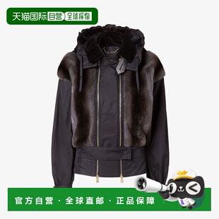 1h可退 欧洲直邮FENDI（芬迪）黑色水貂华达呢夹克