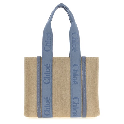 CHLOÉ 女士手提包 CHC23AS383L1744J SS2026 蓝色 Medium 'Woody'