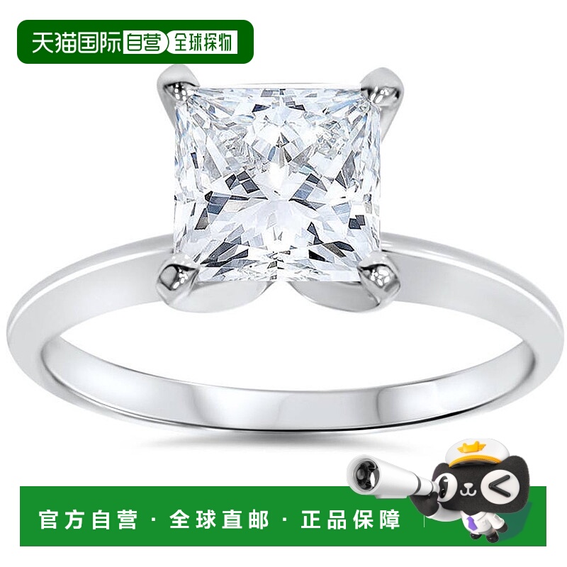 自营pompeii31 1/2 克拉公主方形切割钻石单石订婚戒指 14k 白金