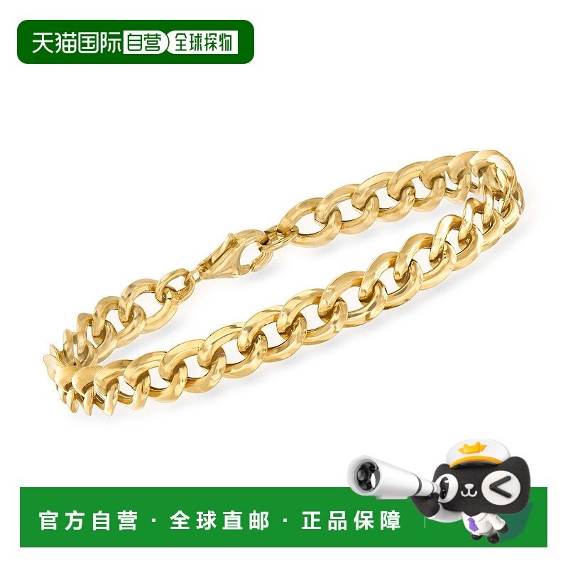 自营 Ross-Simons 意大利 18kt 黄金路缘链手链 - 8 英寸 美国奥