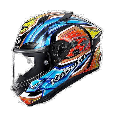 【日本直邮】OGK KABUTO 摩托车头盔 F17 GLANZ 蓝黄  XL(61-62cm