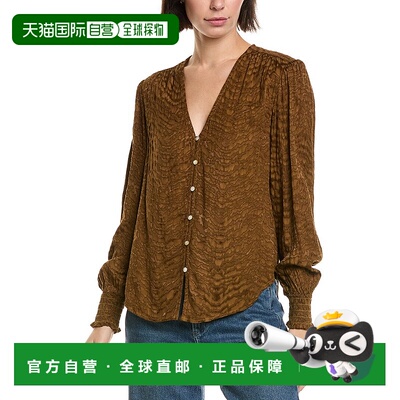 自营Bella Dahl Smocked Cuff Shirt - brown 美国奥莱直发