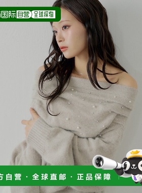 日本直邮Chico 女装 安哥拉混纺流苏针织衫 露肩设计镶钻装饰 CHZ