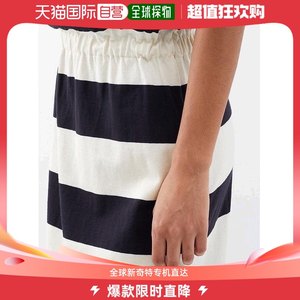 香港直邮潮奢 Raey女士 recycled-cotton粗条纹T恤式连衣裙