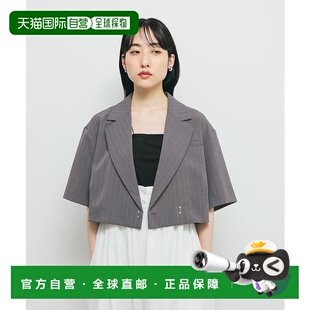 简约双排扣设计 1h可退 外套 条纹短款 KBA527 日本直邮KBF女士春季