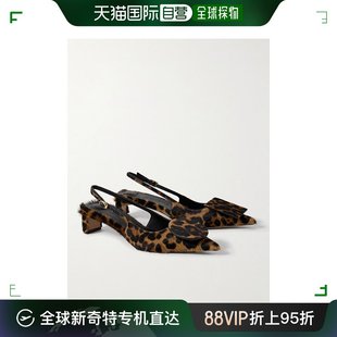 Duelo 香港直邮潮奢 女士 精饰豹纹小牛毛露跟浅口鞋 Jacquemus