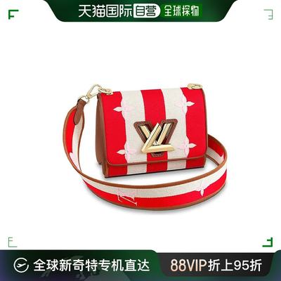 香港直邮Louis Vuitton/路易威登  女士红色Twist小号牛皮帆布拼L