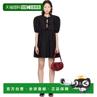 1h可退 香港直邮GANNI 甘尼 女士 黑色 Cotton Poplin Tie String