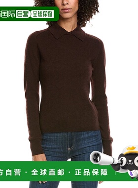自营InCashmere Collared Cashmere Sweater - brown 美国奥莱直
