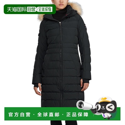 自营 Pajar 女士 Venice 长款羽绒服，带可拆卸人造毛皮饰边 - 黑