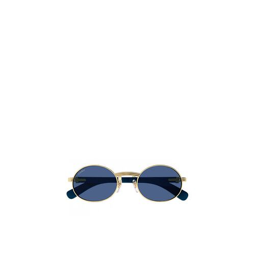 CARTIER 男士太阳镜 CT0464S008 SS2024 蓝色 CT0464S
