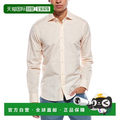 自营Robert Talbott Reynolds Linen-Blend Shirt - orange 美国