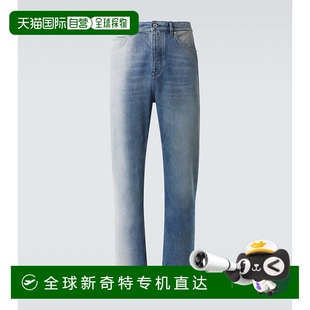 香港直邮潮奢 罗意威 1h可退 LOEWE 男士 褪色设计直筒牛仔裤