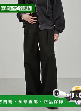 1h可退 日本直邮EMMA CLOTHES 男女同款深褶直筒宽松休闲裤 EMpt1