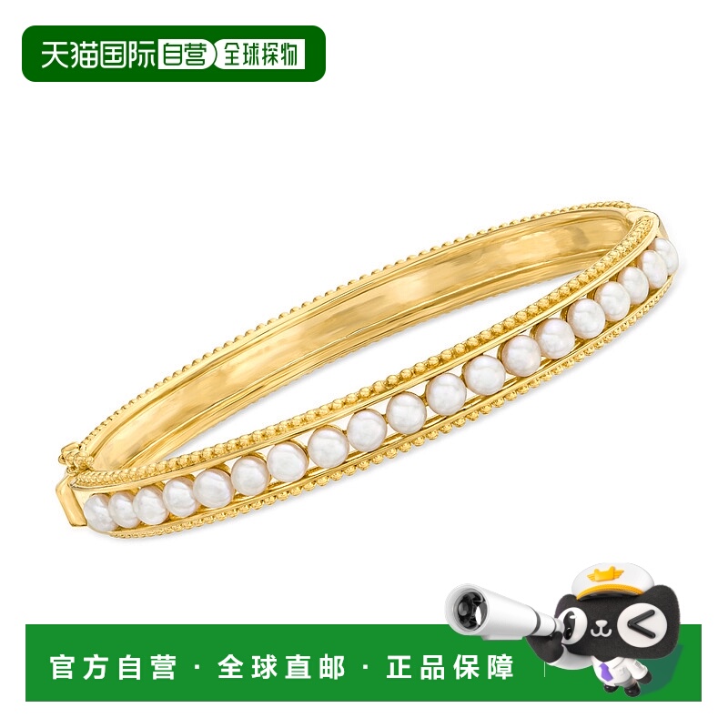 自营 Ross-Simons 18kt 金 3.5-4 毫米养殖珍珠手链 美国奥莱直发