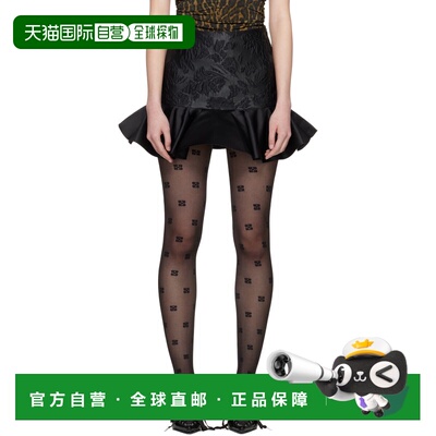 1h可退 香港直邮GANNI 甘尼 女士 黑色 Satin Cloque 短裙 A1090